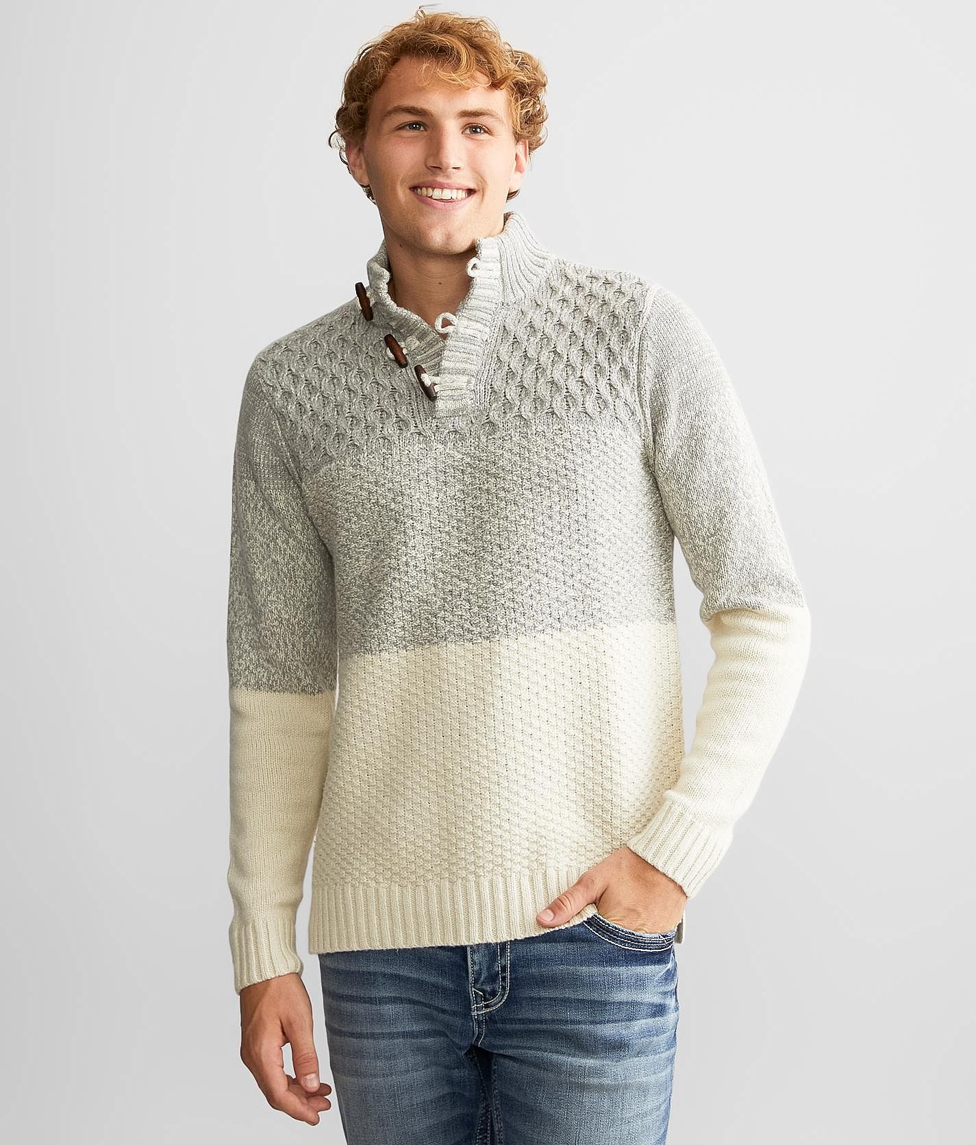 Outpost Makers Mixed Yarn Toggle Sweater - Men's Sweaters in Winter White |  Buckle