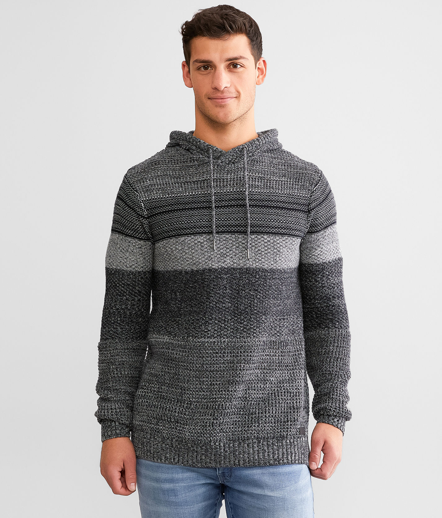 ★COOR★ Wool Blend Buckle Yarn Hooded Sweater (Black) d3dca072549d2c317d09001059806d