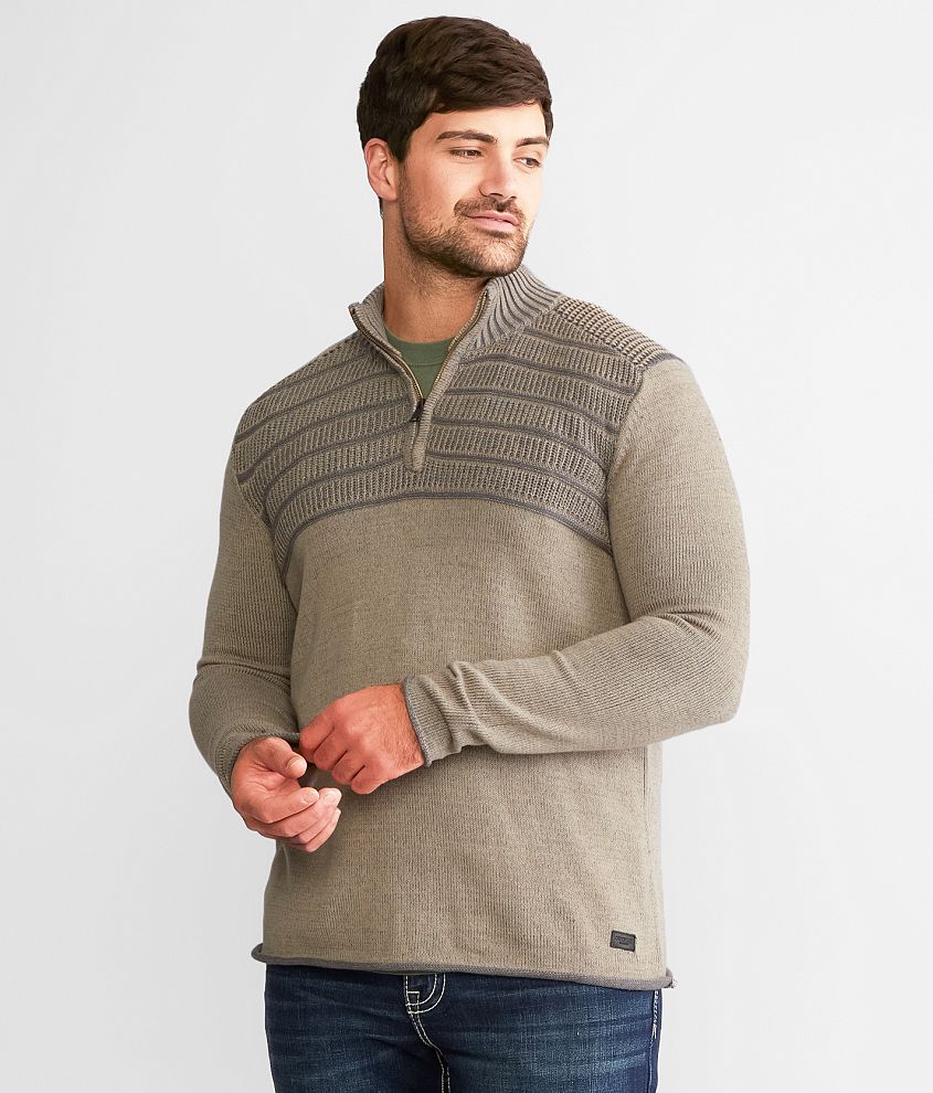 Outpost Makers Plated Quarter Zip Sweater - Men's Sweaters in Fawn ...
