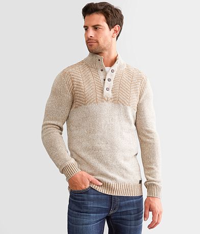 Outpost Makers Mixed Yarn Henley Sweater front view