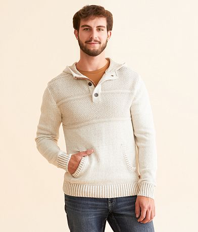 Outpost Makers Plated Henley Hooded Sweater front view