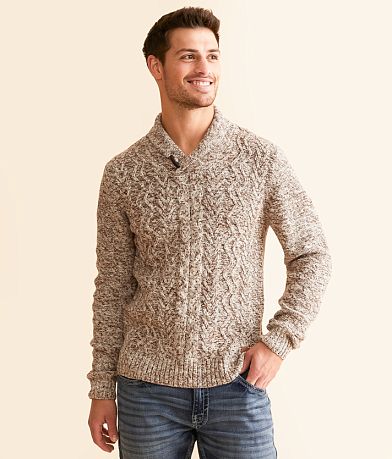 Outpost Makers Cable Knit Shawl Sweater front view