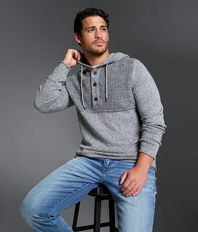 Outpost Makers Marled Henley Hooded Sweater front view