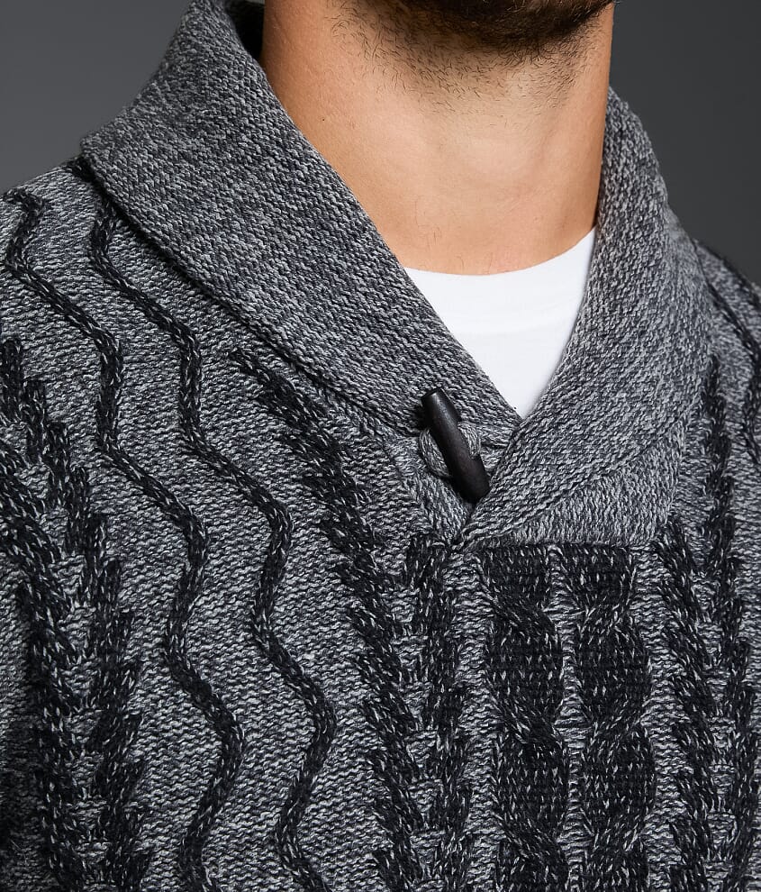 Cable Knit Shawl Sweater