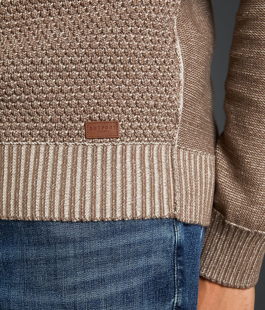 Textured Snap Henley Sweater