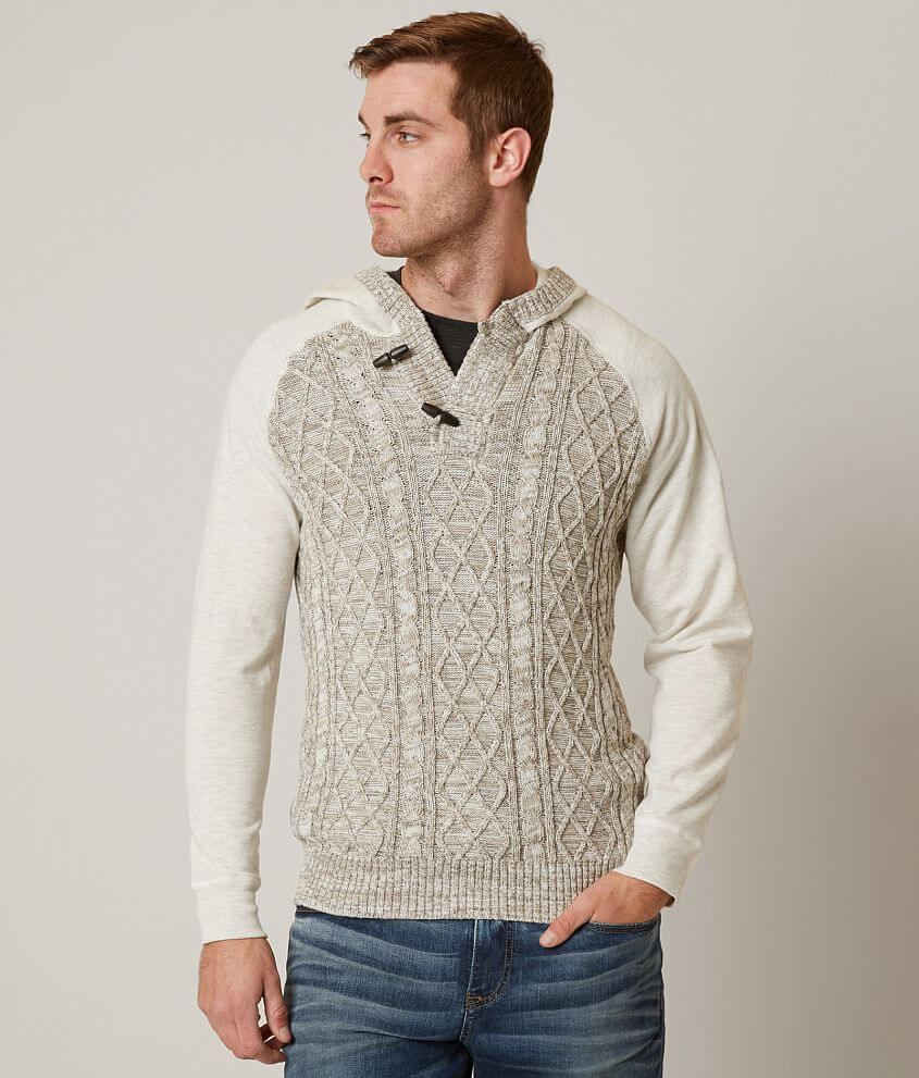 Outpost Makers Galaxy Hooded Henley Sweater - Men's Sweaters in Cream ...