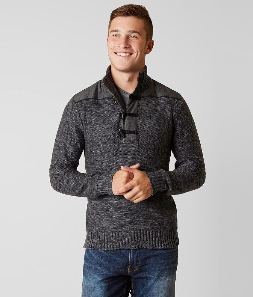Outpost Makers Chambray Henley Sweater - Men's Sweaters in Lake Blue ...