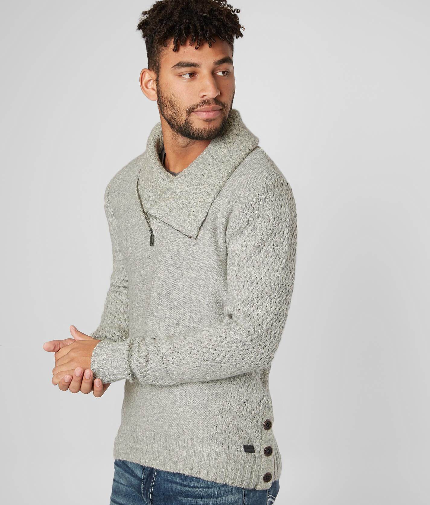 shawl neck sweatshirt