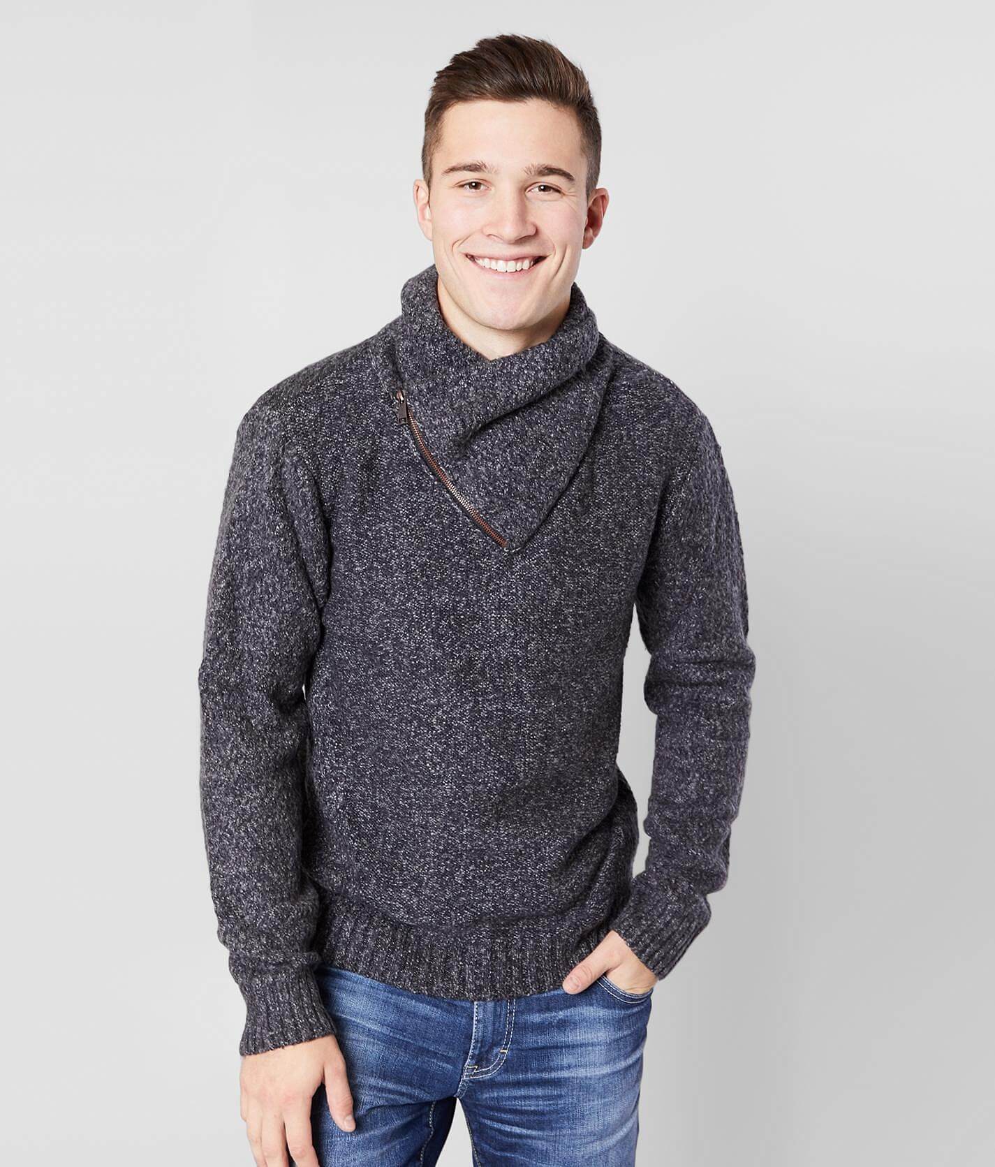 shawl neck sweatshirt