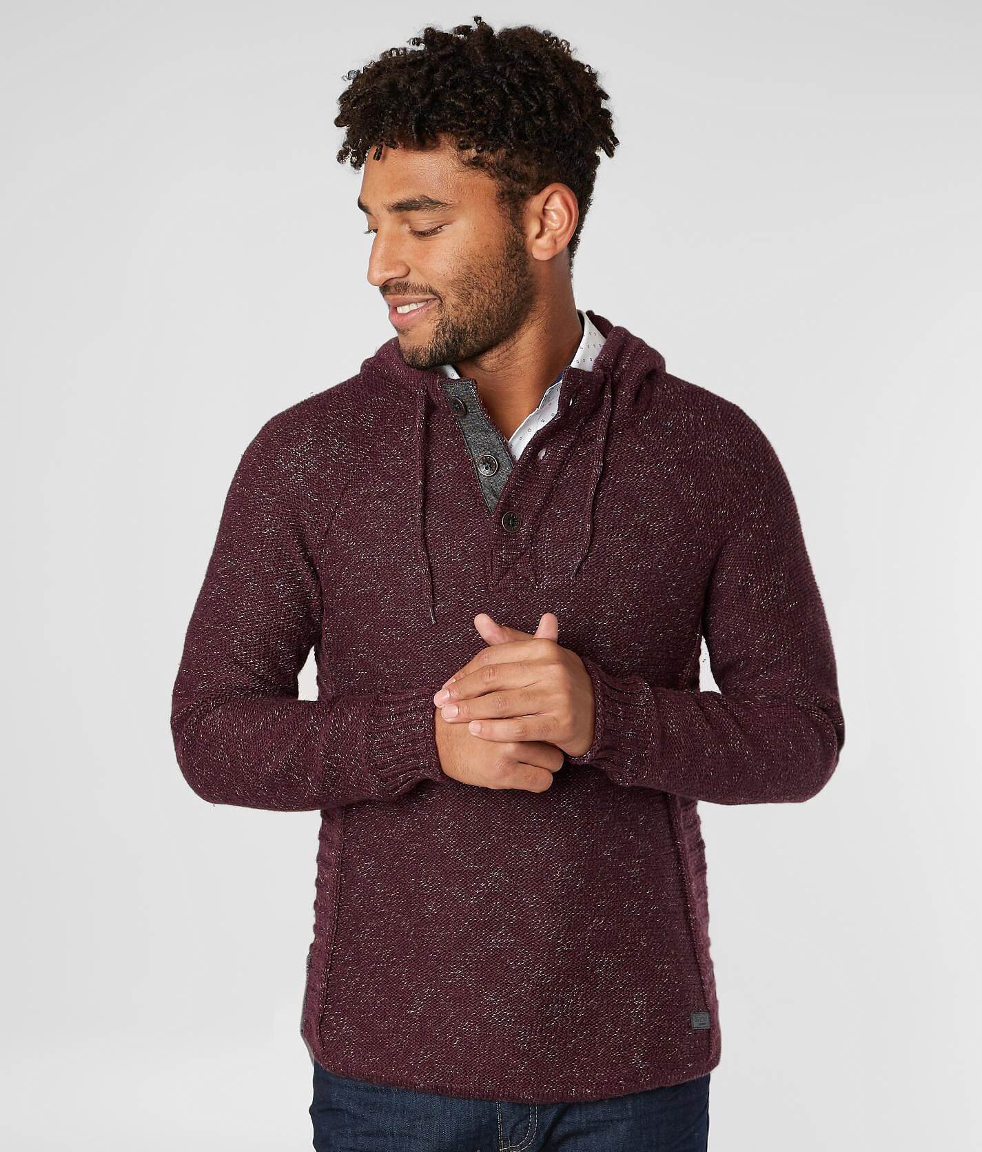 hooded henley sweater
