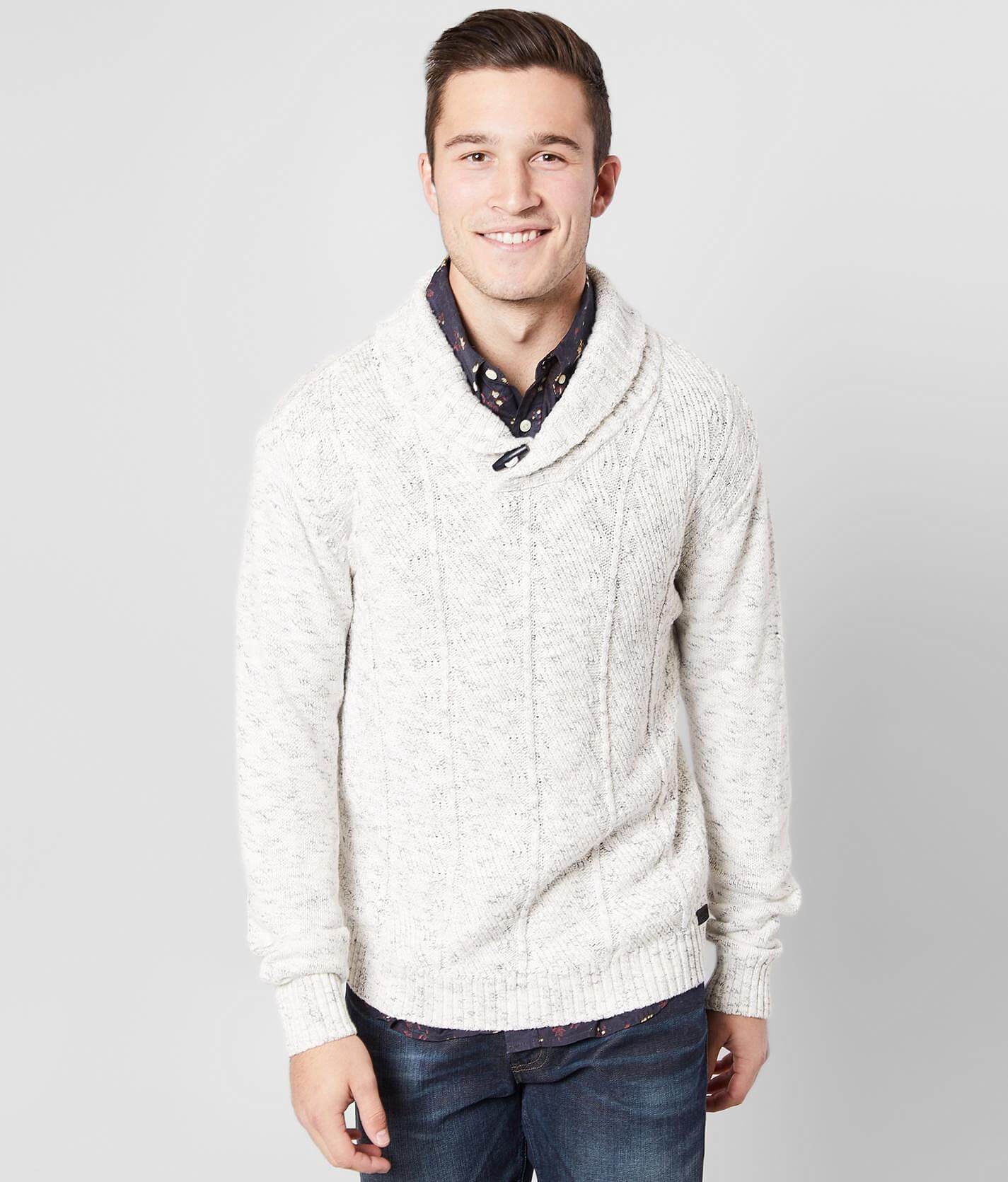 shawl neck sweatshirt