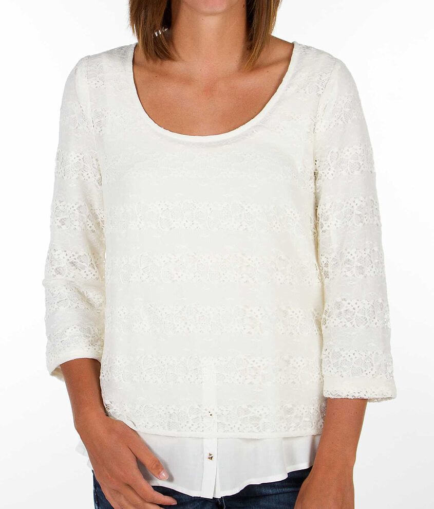 Daytrip Lace Overlay Top front view