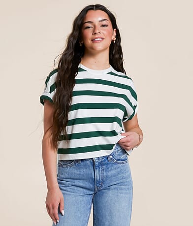 FITZ + EDDI Boxy Striped T-Shirt front view