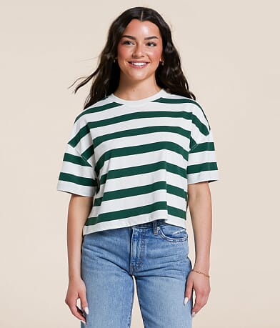 FITZ + EDDI Boxy Striped T-Shirt full right side view