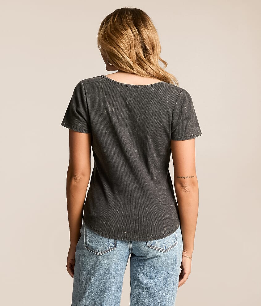 Washed Notch Neck Top