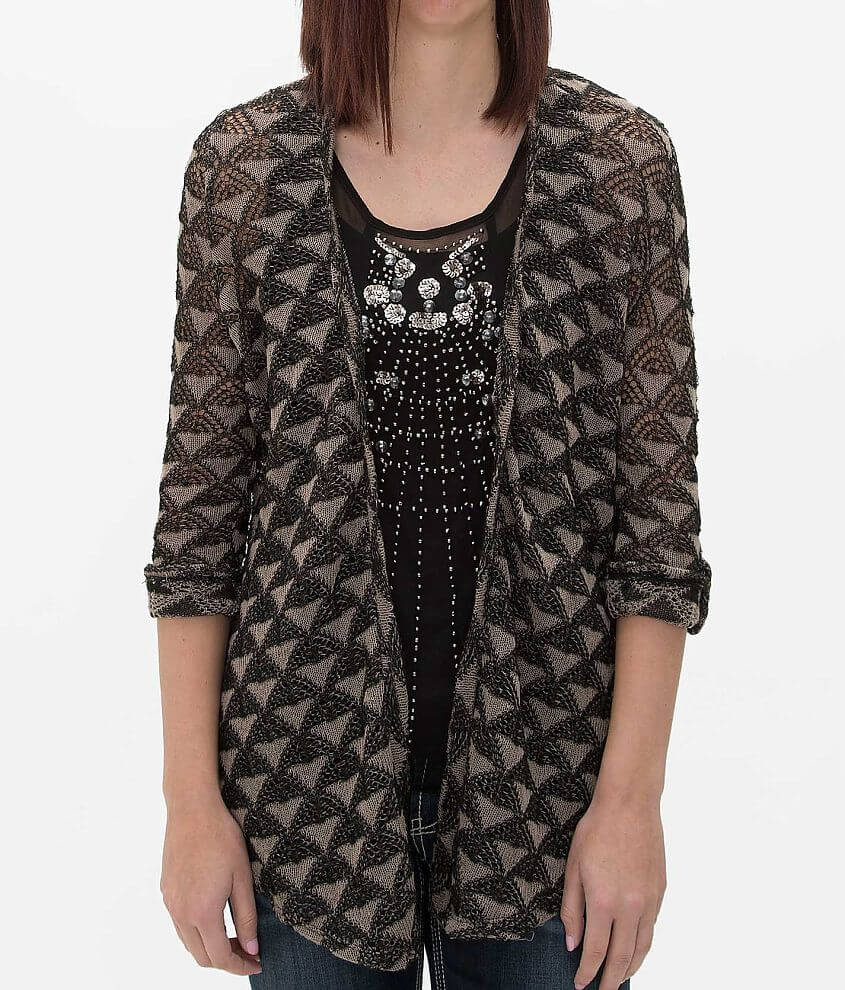 Daytrip Open Weave Cardigan Sweater front view