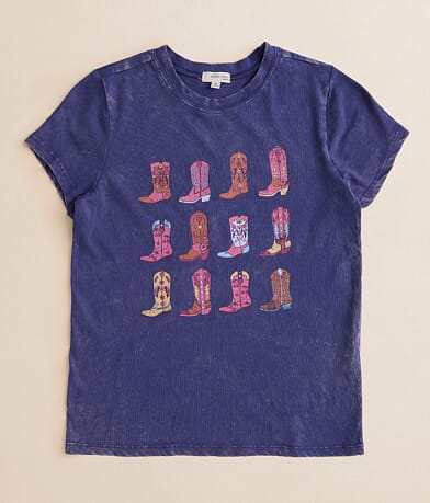 Modish Rebel Girls - Cowgirl Boots T-Shirt front view