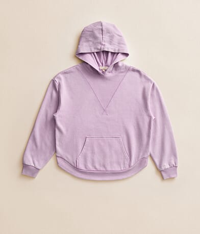 Girls - Ribbed Inset Hooded Sweatshirt