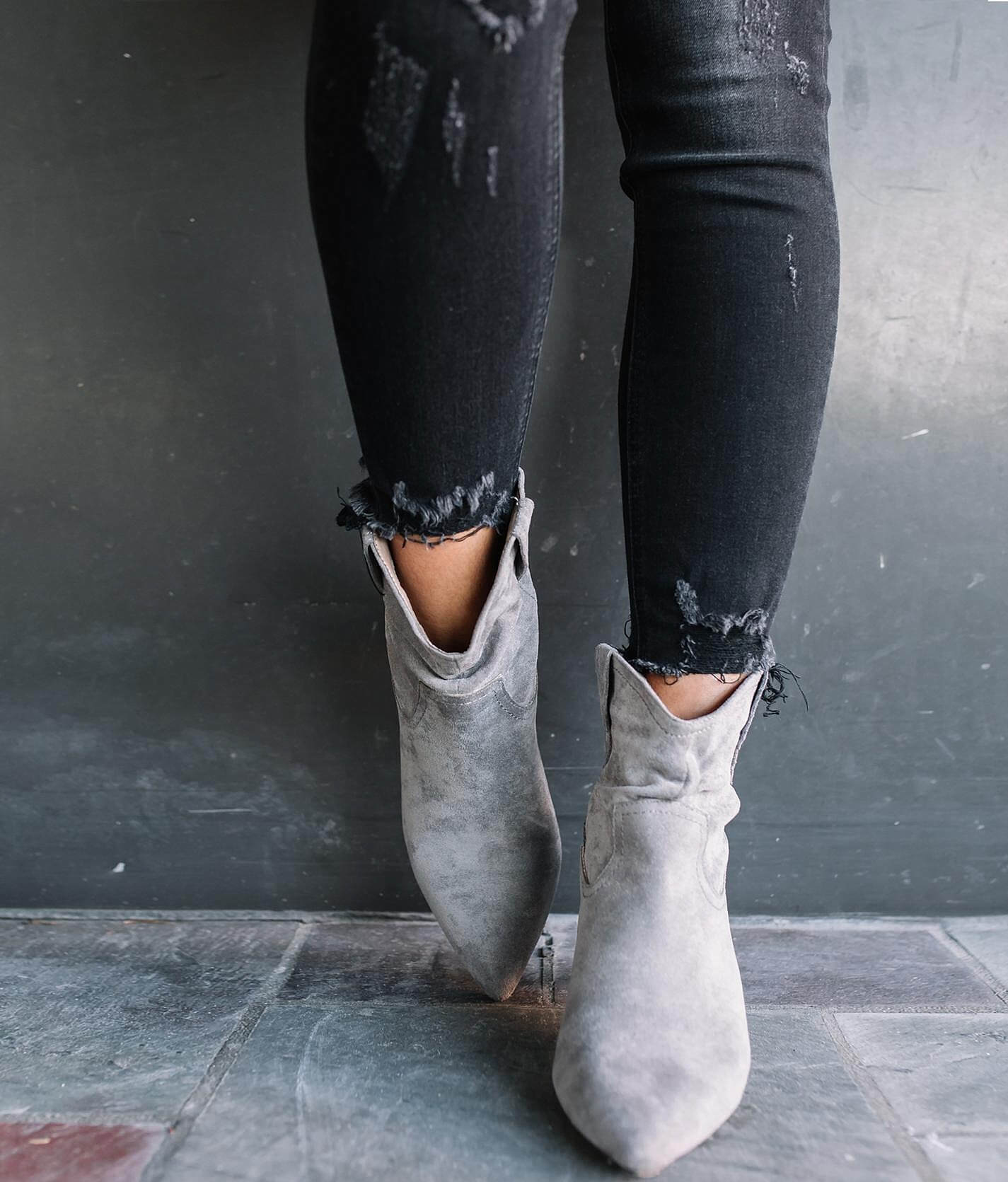 Bottes Western Mi.im Slip-on à Bout Pointu Talon Haut 9 US - Suède Marron Neuves