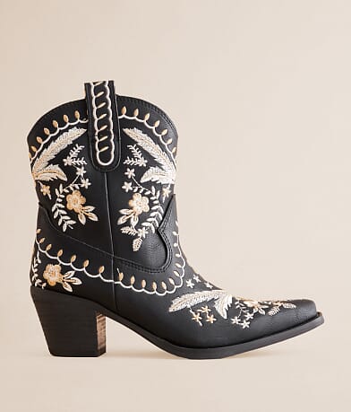 Bottes Western Femme Miim - Taille US 9 - Bout Pointu, Talon Haut, Daim Marron - Slip On - Neuf En Boîte