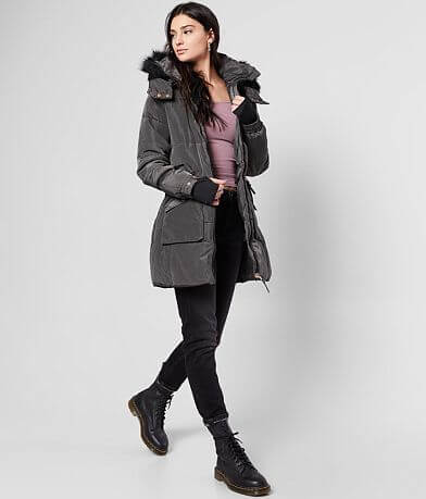 XOXO&#174; Quilted Puffer Hooded Coat misc detail 2 view