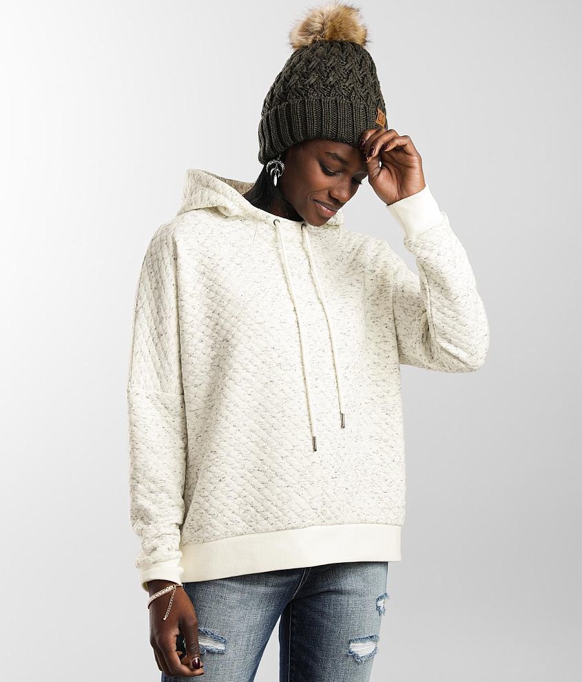 Quilted hooded sweatshirt on sale