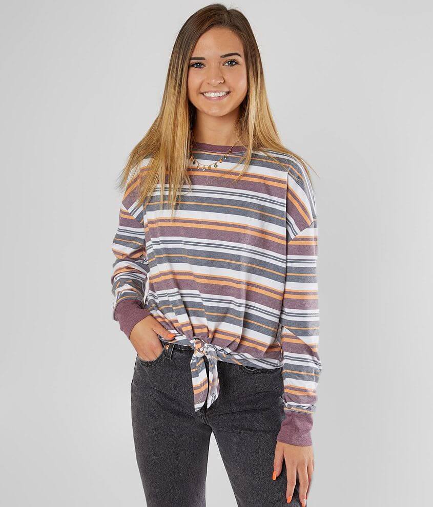 Image of FITZ + EDDI Striped Front Tie Top