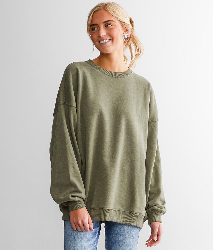 Olive green womens discount sweatshirt