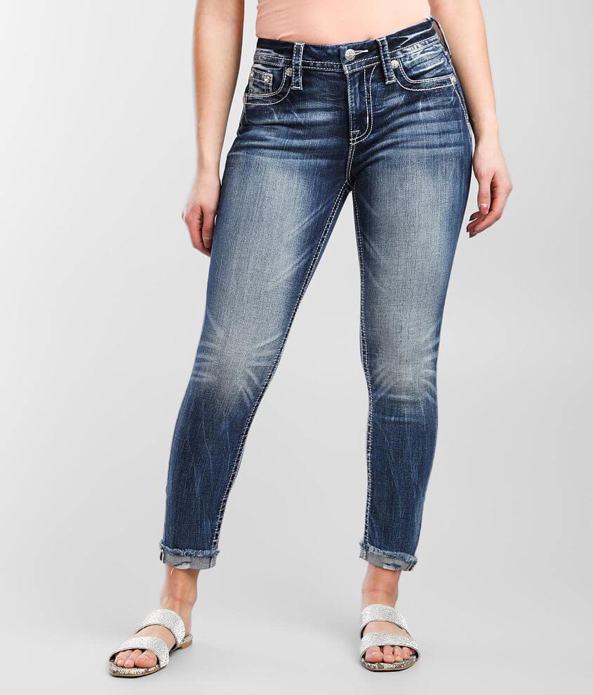 Miss Me Curvy Ankle Skinny Stretch Cuffed Jean front view