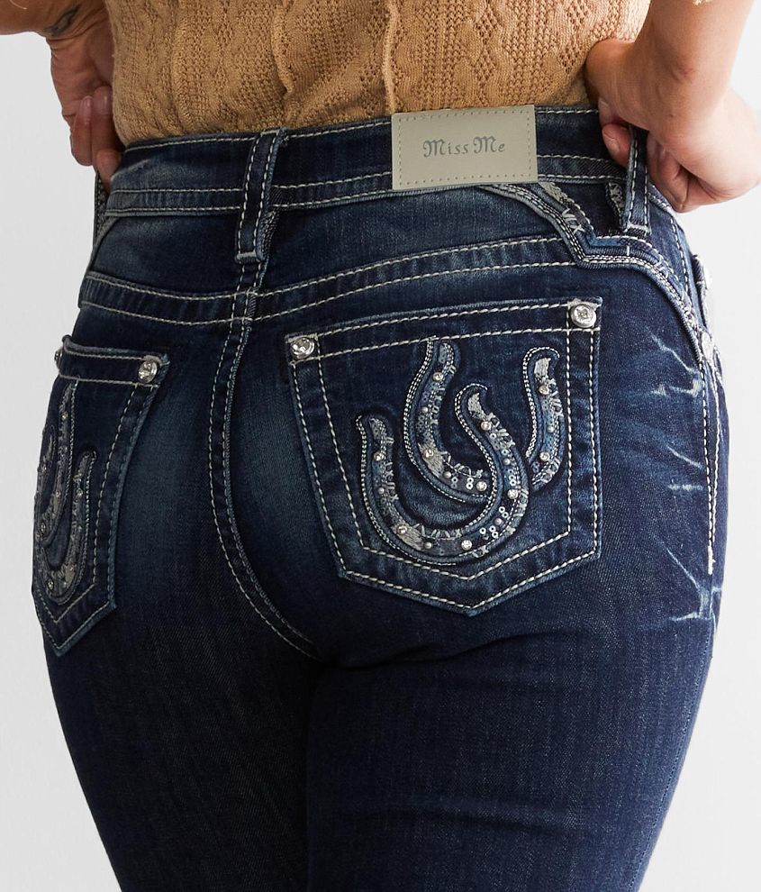 Miss Me Curvy Straight Stretch Cuffed Jean front view