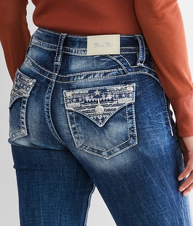Jeans Miss Me Pour Femme - Taille 24, Coupe Droite Ourlée (cuffed) - Occasion Très Bon état