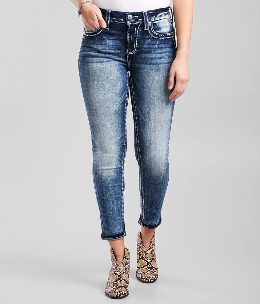 Miss Me Curvy Ankle Skinny Stretch Cuffed Jean Women's Jeans in K1018 Buckle