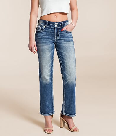 Miss Me Universal Cropped Straight Stretch Cuffed Jean full left side view