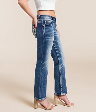 Miss Me Universal Cropped Straight Stretch Cuffed Jean full right side view