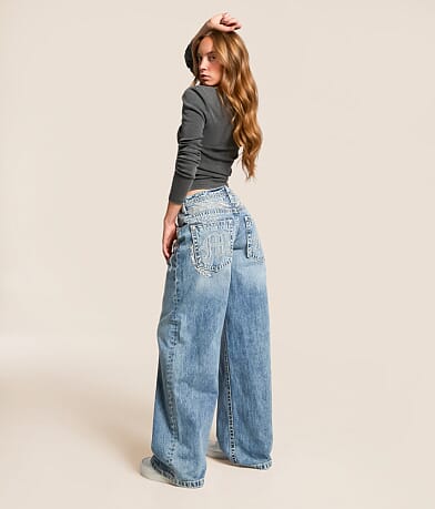 Miss Me Super Baggy Wide Leg Jean front view