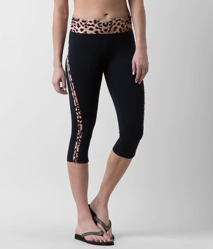 Miss Me Cheetah Active Tights front view