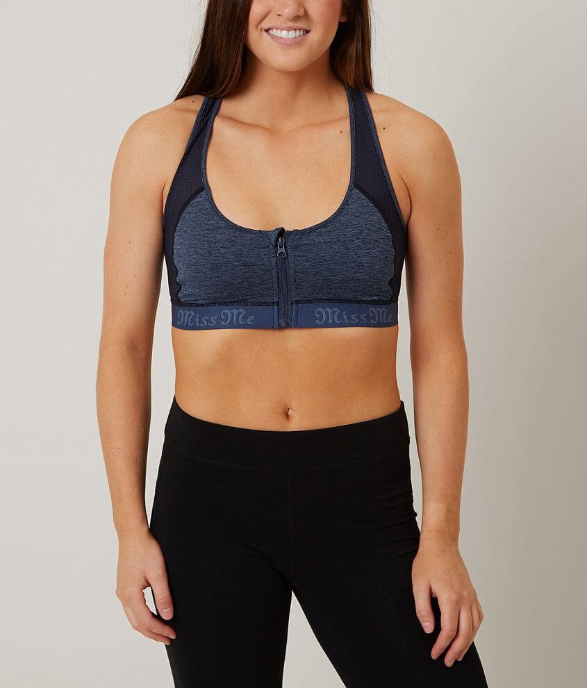 Miss Me Zip Front Bralette front view