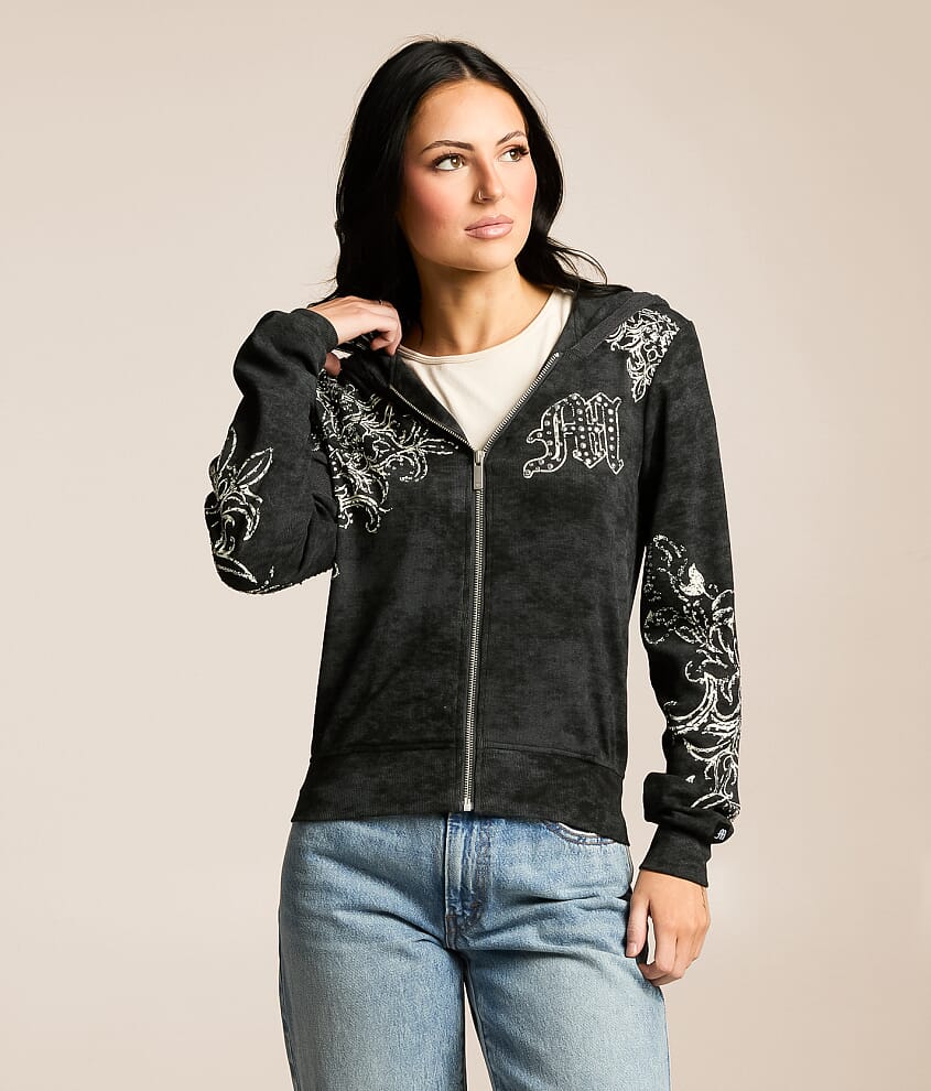 Rhinestone Washed Hoodie