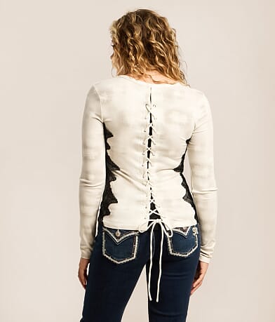 Lace Applique Washed Top thumbnail 2