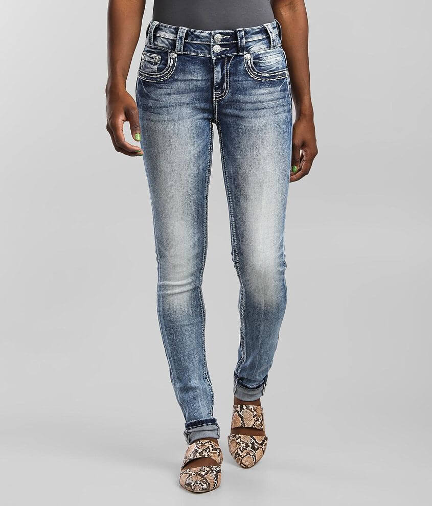 Miss Me Mid Rise Skinny Stretch Cuffed Jean Womens Jeans In K1022b Buckle