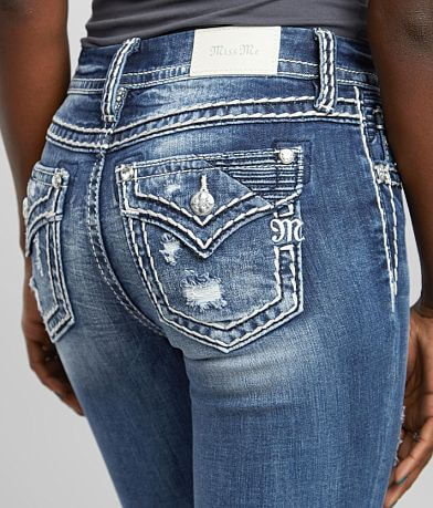 Miss Me Mid-Rise Boot Stretch Jean back pocket view