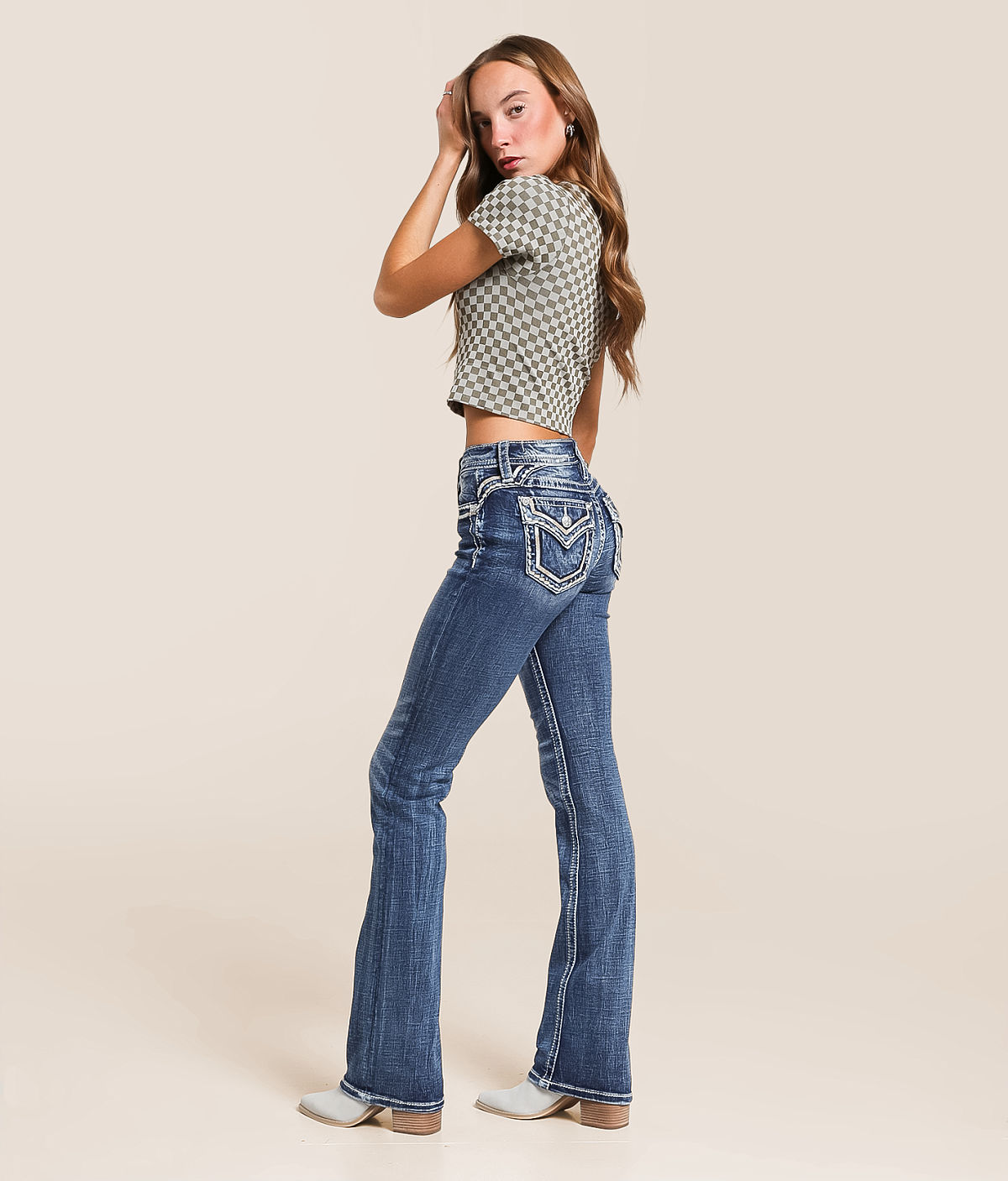 Miss Me Mid-Rise Tailored Boot Stretch Jean — K1483 by Buckle