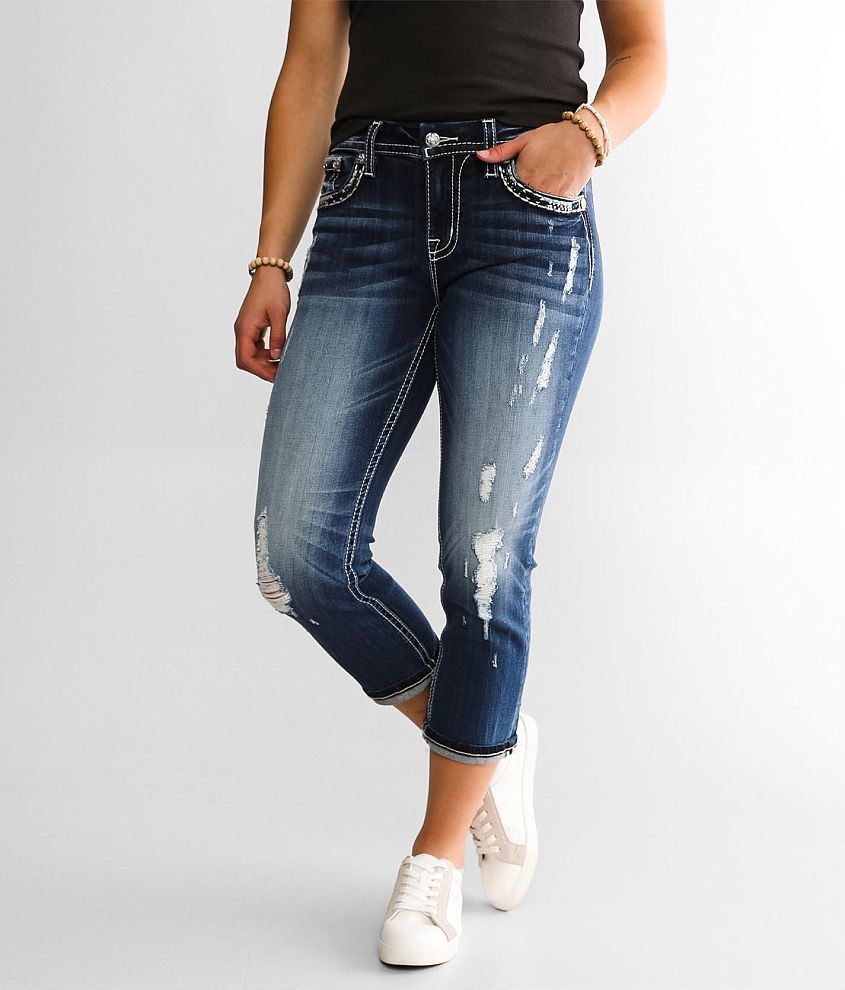 Miss Me Curvy Stretch Cropped Jean front view