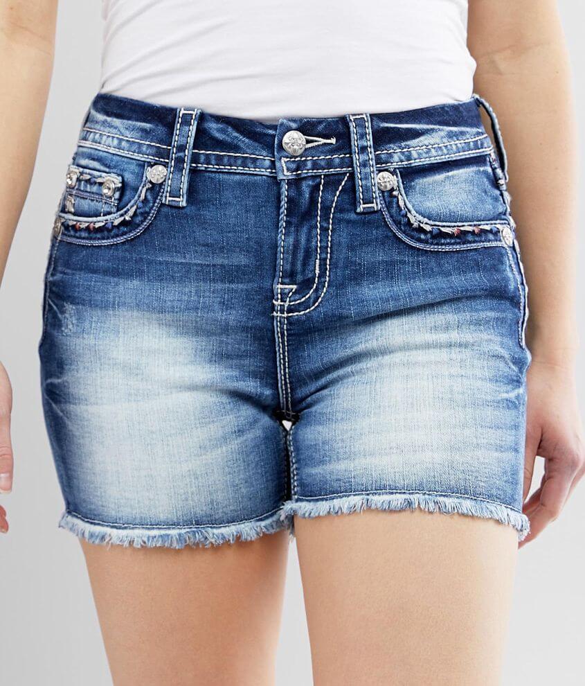 Miss Me Curvy Mid Rise Stretch Short Womens Shorts In M587 Buckle