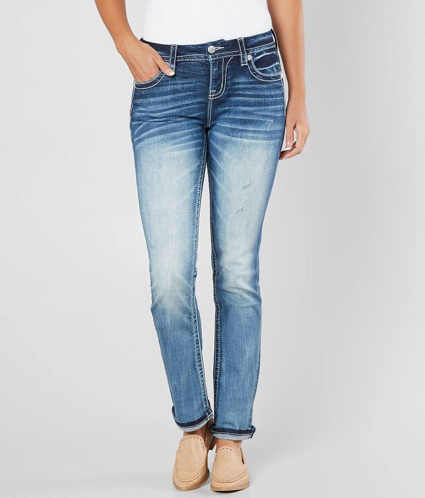 Miss Me Easy Straight Stretch Cuffed Jean - Women's Jeans in M502 | Buckle