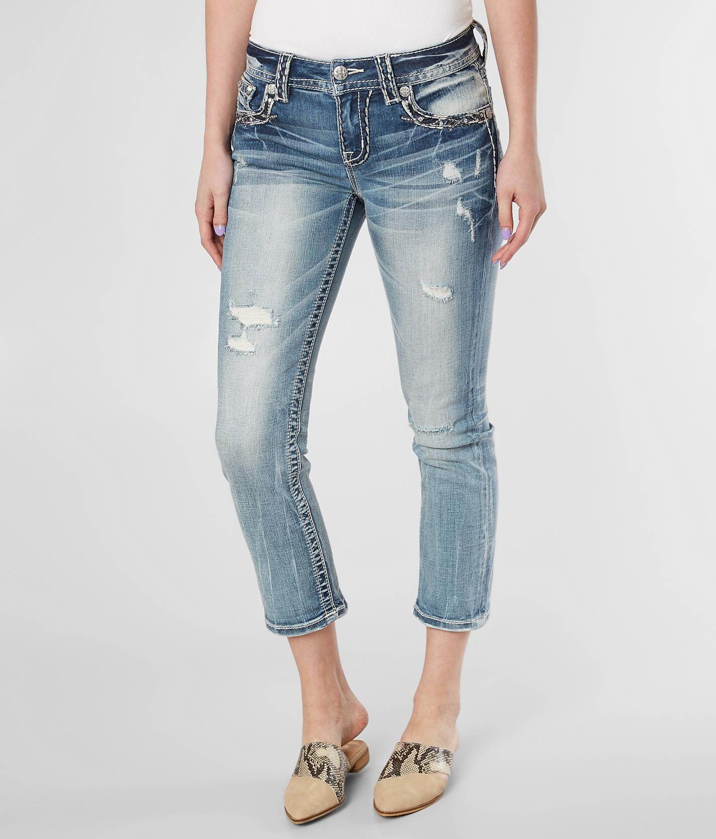 regular stretch cropped jeans