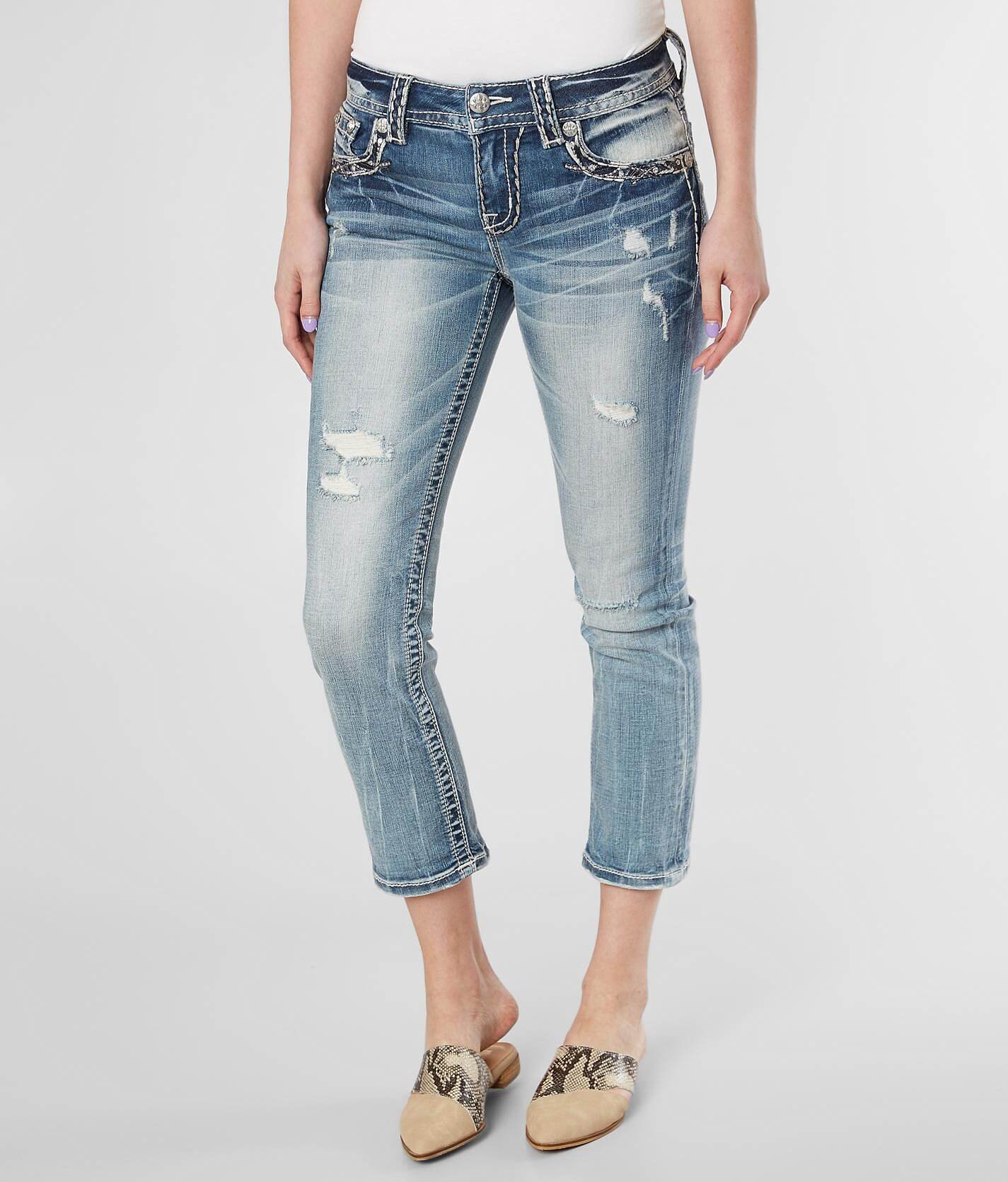 buckle cropped jeans