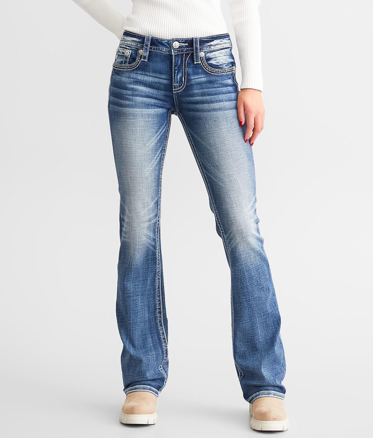 Jean Miss Me Bootcut Taille Basse 26x34 - Bleu Medium Stretch - Très Bon état