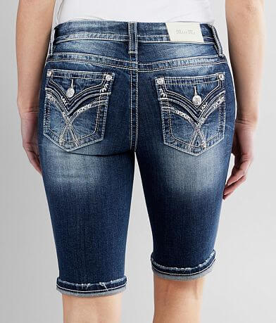 Miss Me Mid-Rise Bermuda Stretch Cuffed Short BACK