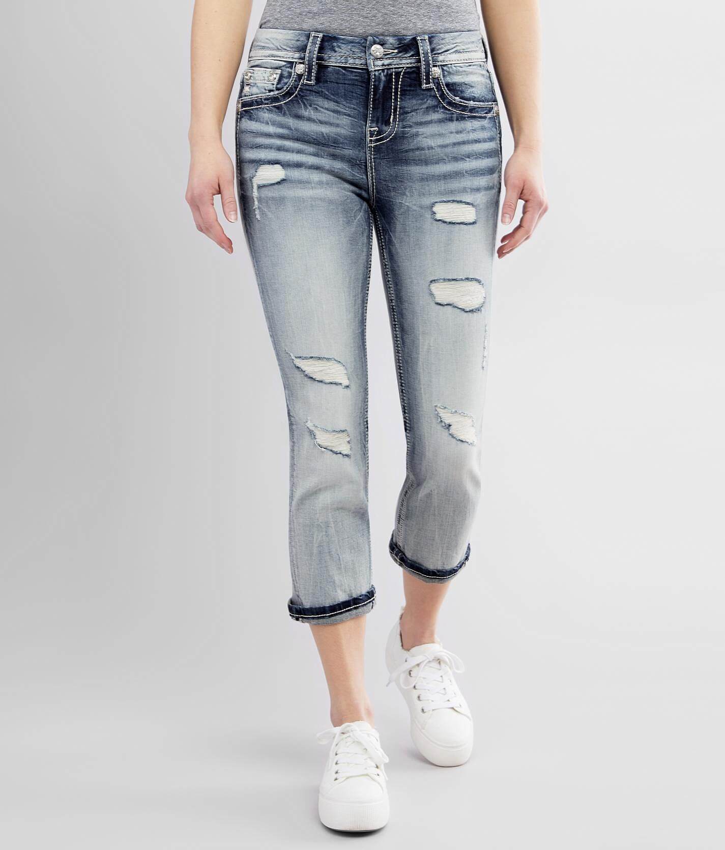 buckle cropped jeans